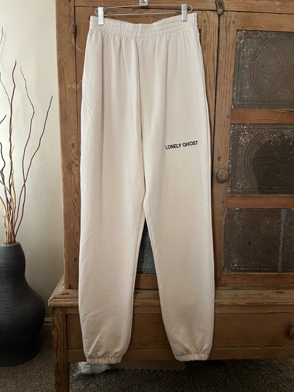 Lonely Ghost  Cream Sweatpants - Relaxed Jogger